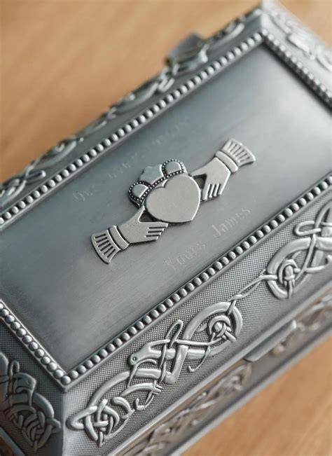 Personalized Antique Claddagh Jewelry Box 